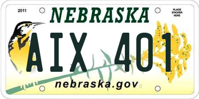 NE license plate AIX401