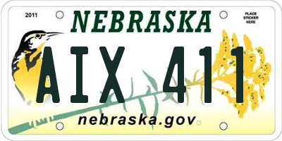NE license plate AIX411