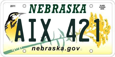 NE license plate AIX421