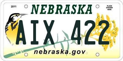 NE license plate AIX422