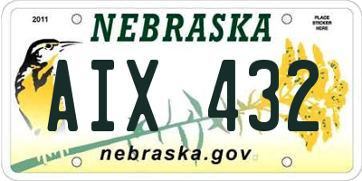 NE license plate AIX432