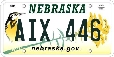 NE license plate AIX446