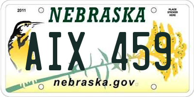 NE license plate AIX459