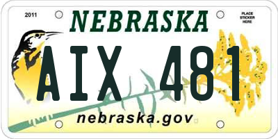NE license plate AIX481