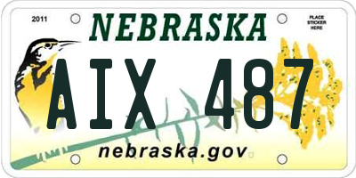 NE license plate AIX487