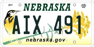 NE license plate AIX491