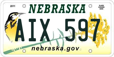 NE license plate AIX597