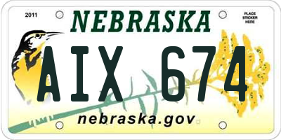 NE license plate AIX674