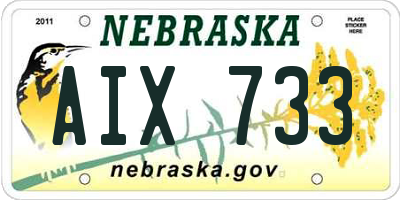 NE license plate AIX733