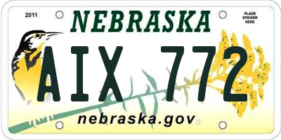NE license plate AIX772