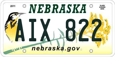 NE license plate AIX822
