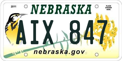 NE license plate AIX847
