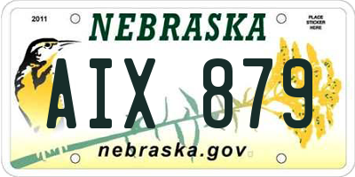 NE license plate AIX879