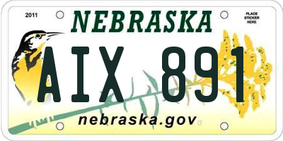NE license plate AIX891