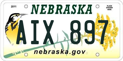 NE license plate AIX897