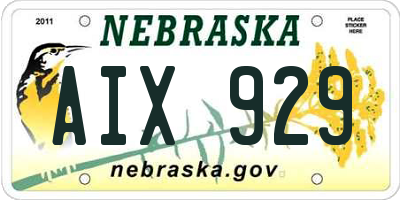 NE license plate AIX929