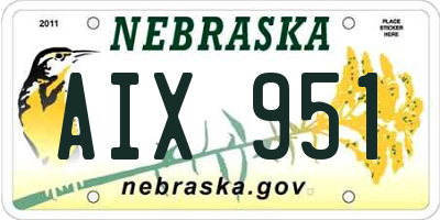 NE license plate AIX951