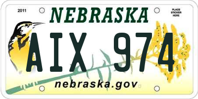NE license plate AIX974