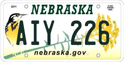 NE license plate AIY226