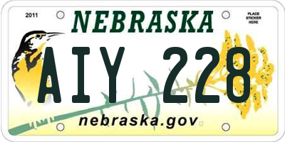 NE license plate AIY228
