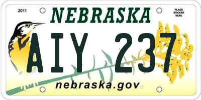 NE license plate AIY237