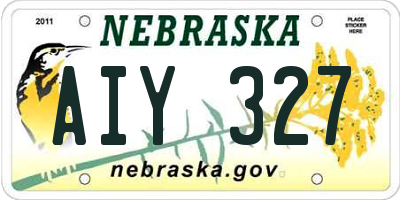 NE license plate AIY327