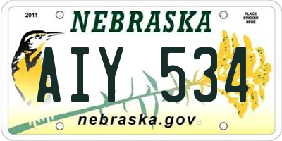 NE license plate AIY534