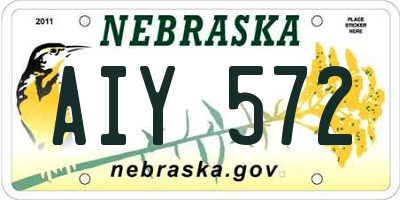 NE license plate AIY572