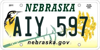 NE license plate AIY597
