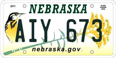 NE license plate AIY673