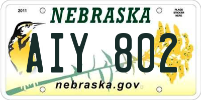 NE license plate AIY802