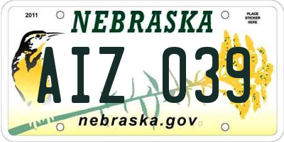 NE license plate AIZ039