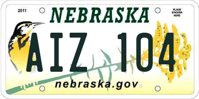 NE license plate AIZ104