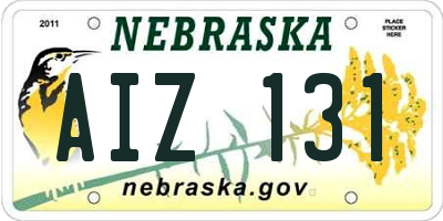 NE license plate AIZ131
