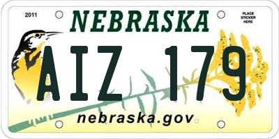 NE license plate AIZ179