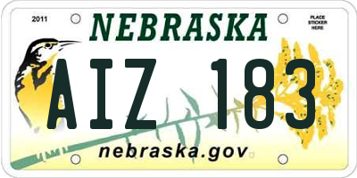NE license plate AIZ183