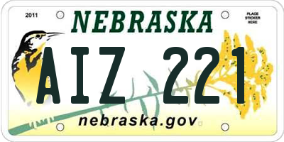 NE license plate AIZ221