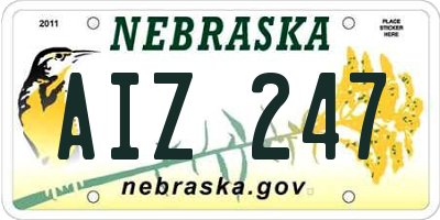 NE license plate AIZ247