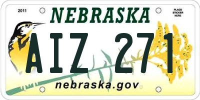 NE license plate AIZ271