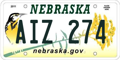 NE license plate AIZ274