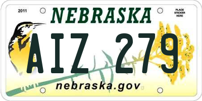 NE license plate AIZ279