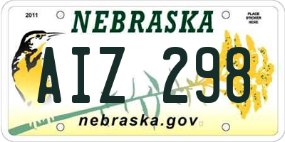 NE license plate AIZ298