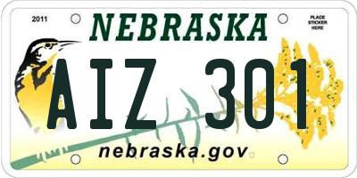 NE license plate AIZ301