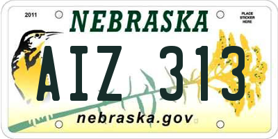 NE license plate AIZ313