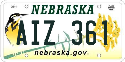 NE license plate AIZ361