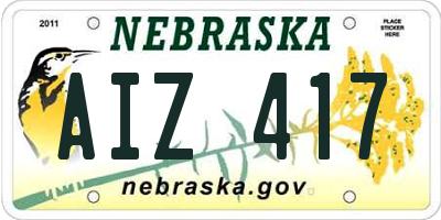 NE license plate AIZ417