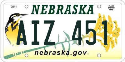 NE license plate AIZ451