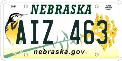 NE license plate AIZ463