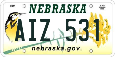 NE license plate AIZ531
