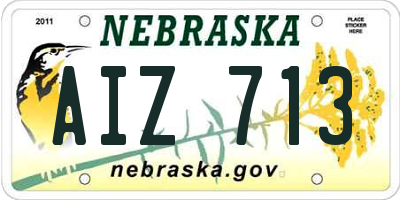 NE license plate AIZ713